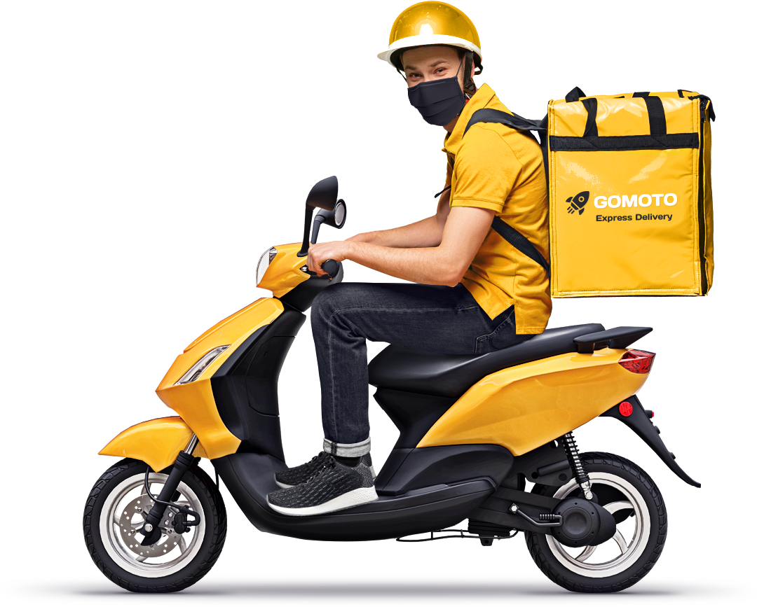 Food Delivery Boy in a Scooter